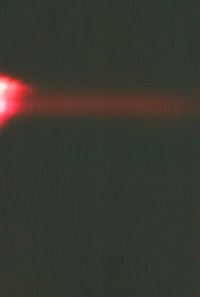 an image of a red light in the dark