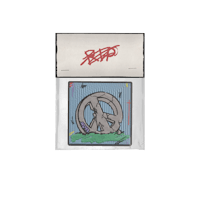 a piece of paper with a peace sign on it
