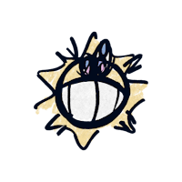 a cartoon image of a smiley face on a black background
