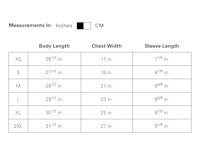 a table showing the measurements for a women's t-shirt